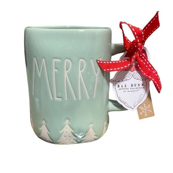 NEW Rae Dunn MERRY Mint Ceramic Mug - Picture 1 of 5